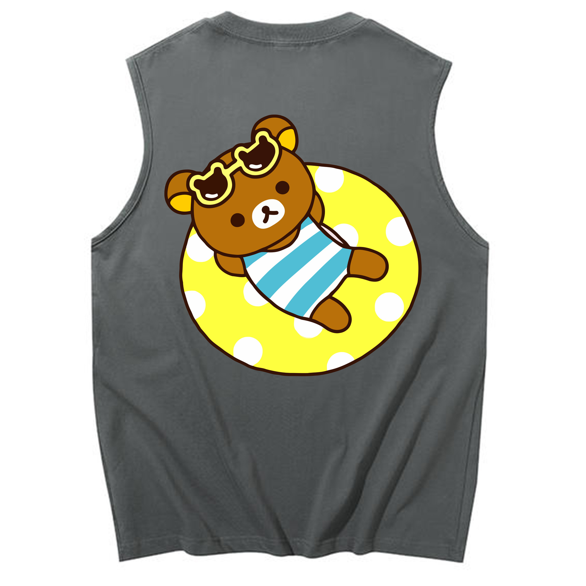 （画像用） リラックマ リラックマ キイロイトリ Rilakkuma Korilakkuma Kiiroitori コットン100％タンクトップ（背面プリント）